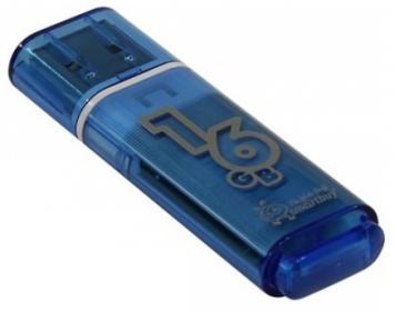 Накопитель USB2.0  16Gb SMARTBUY Glossy, Blue, RTL