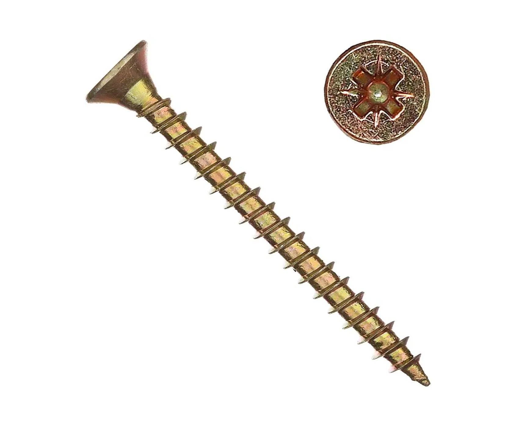 Саморез (шуруп) по дереву желтый 3,5*25 (1шт)