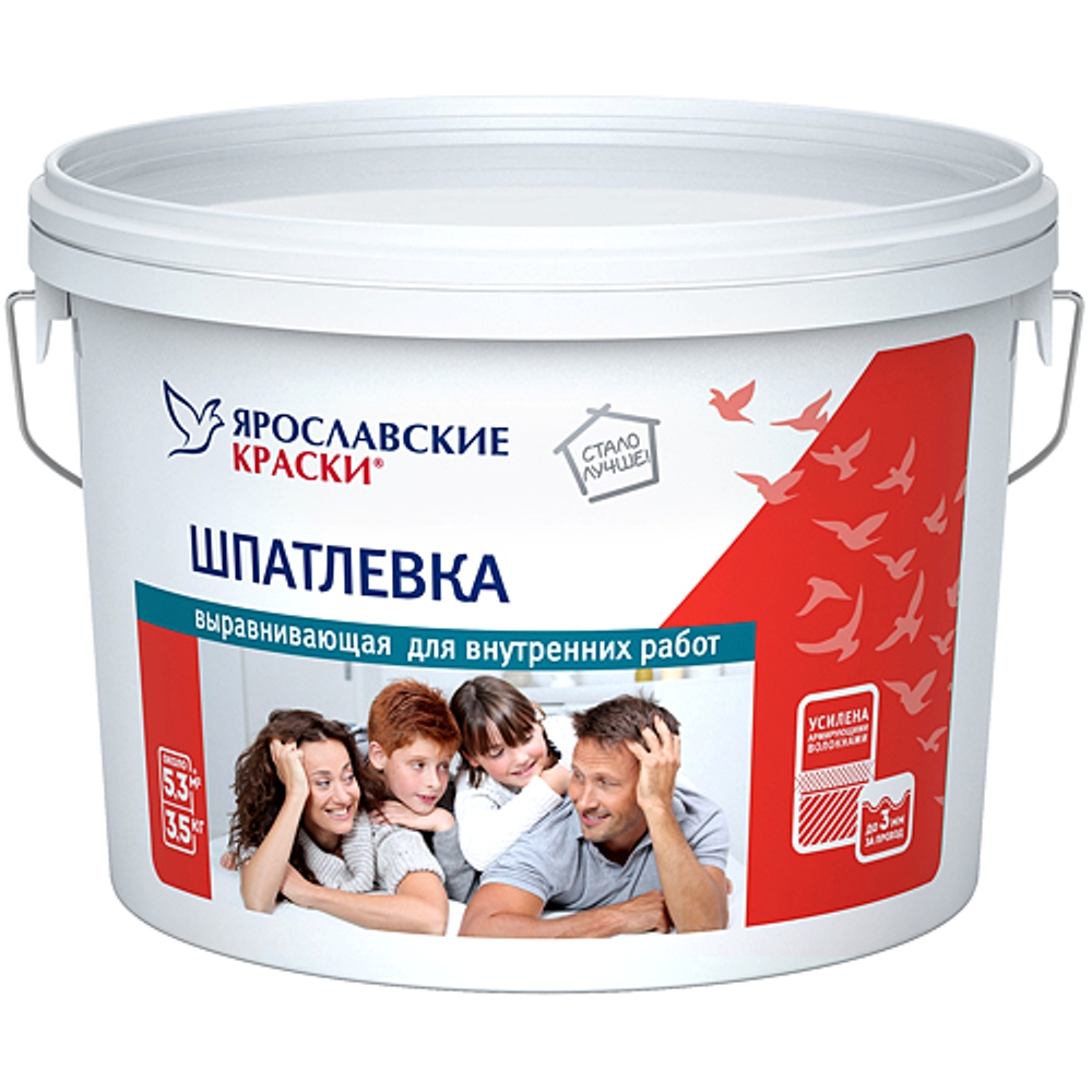 Шпатлевка выравнивающая д/внутр. работ 3,5 кг  (ведро) Яркраски
