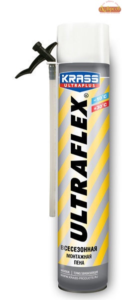 Пена монтажная ULTRAFLEX всесез 650 гр(500мл) выход пены 30 л