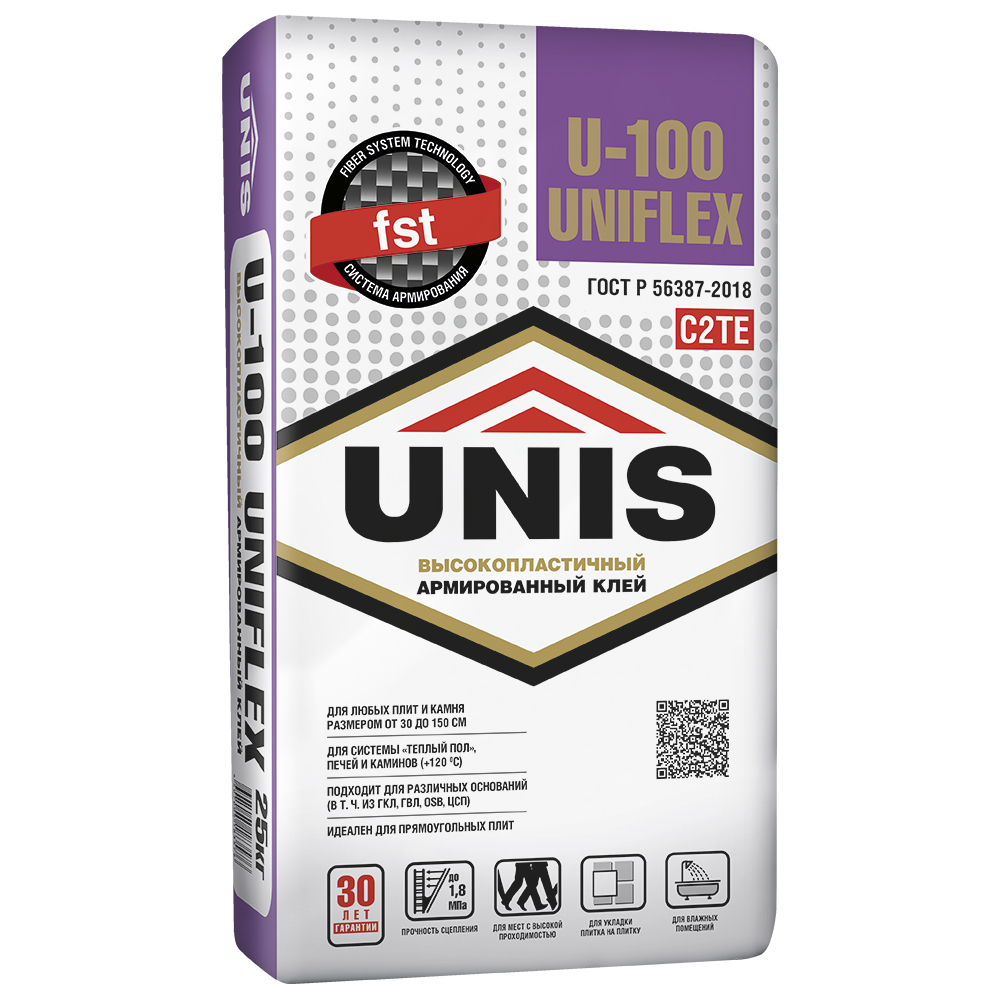 Клей д/плитки эластичный UNIFLEX U-100 /25кг/