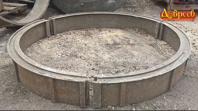 Кольцо смотр. колодца Сигментное(3ч)  мак.наруж D=1610 мм, внутр D=1430 мм, h=200мм.Толщ=20мм, 82кг