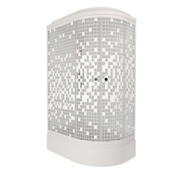 Душевая кабина "Коралл 120*80 В" лев., 1/4 круга, сред. подд., Белый, Мозаика, ДН4 (7 мест)