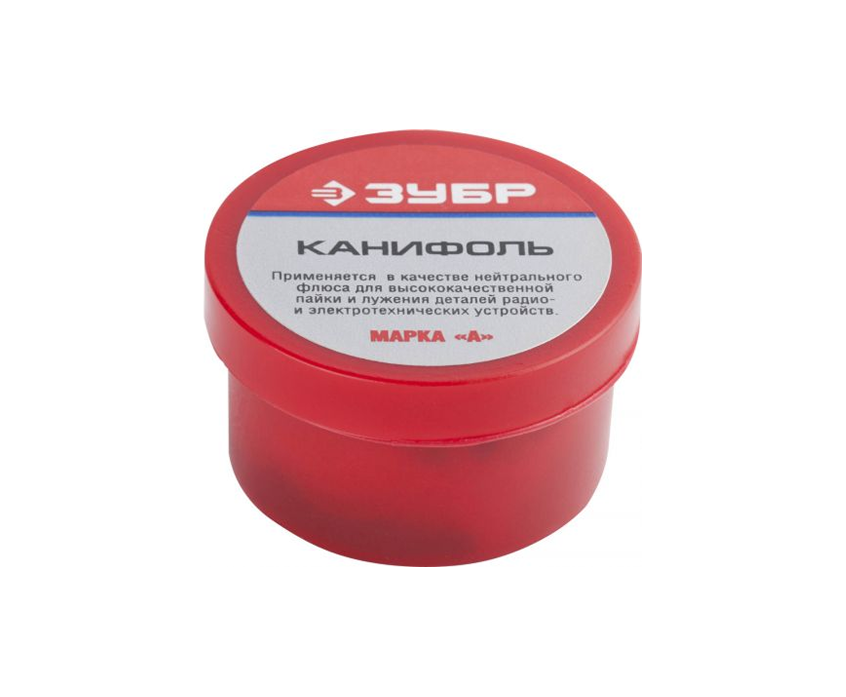 Канифоль ЗУБР для паяльных работ, 20гр пласт.банка