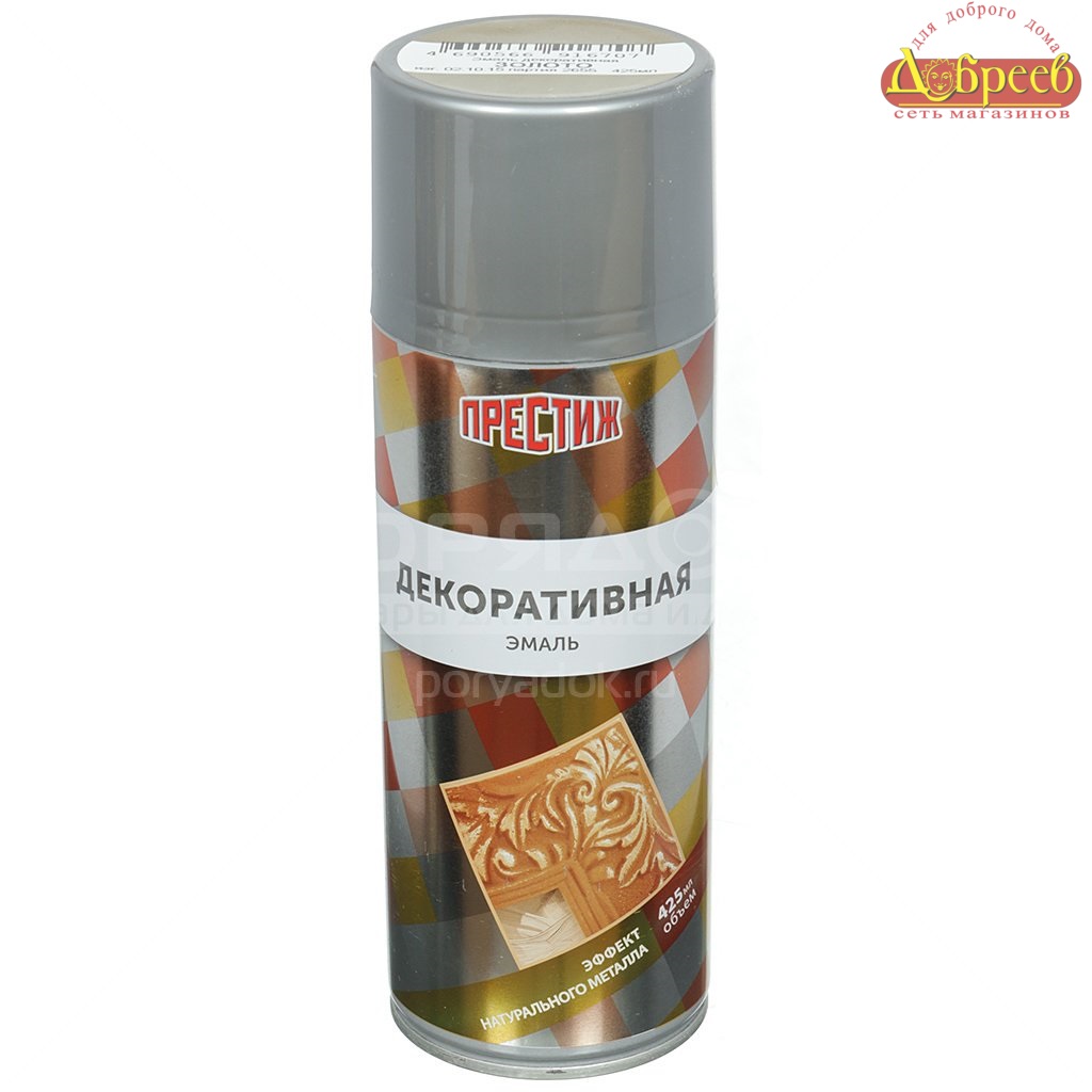 Эмаль ПРЕСТИЖ аэр декор металл GOLD METALLIC 425 мл/12