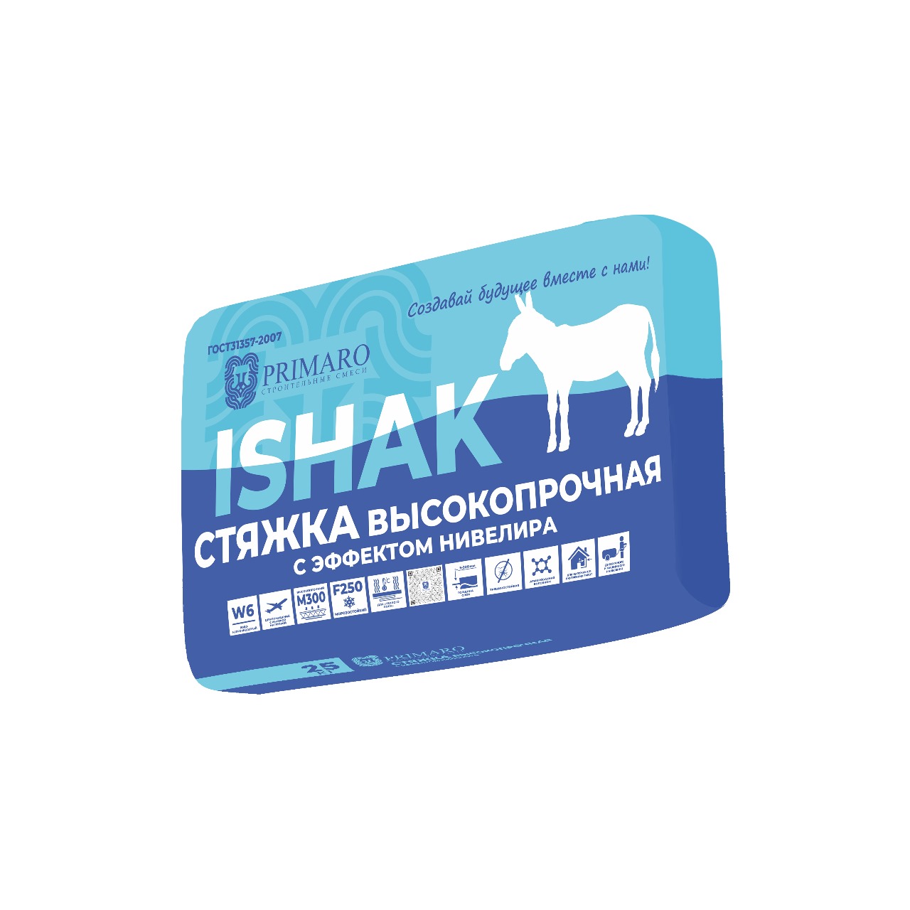 Стяжка высокопрочная с эффектом нивелира Primaro ISHAK 25 кг