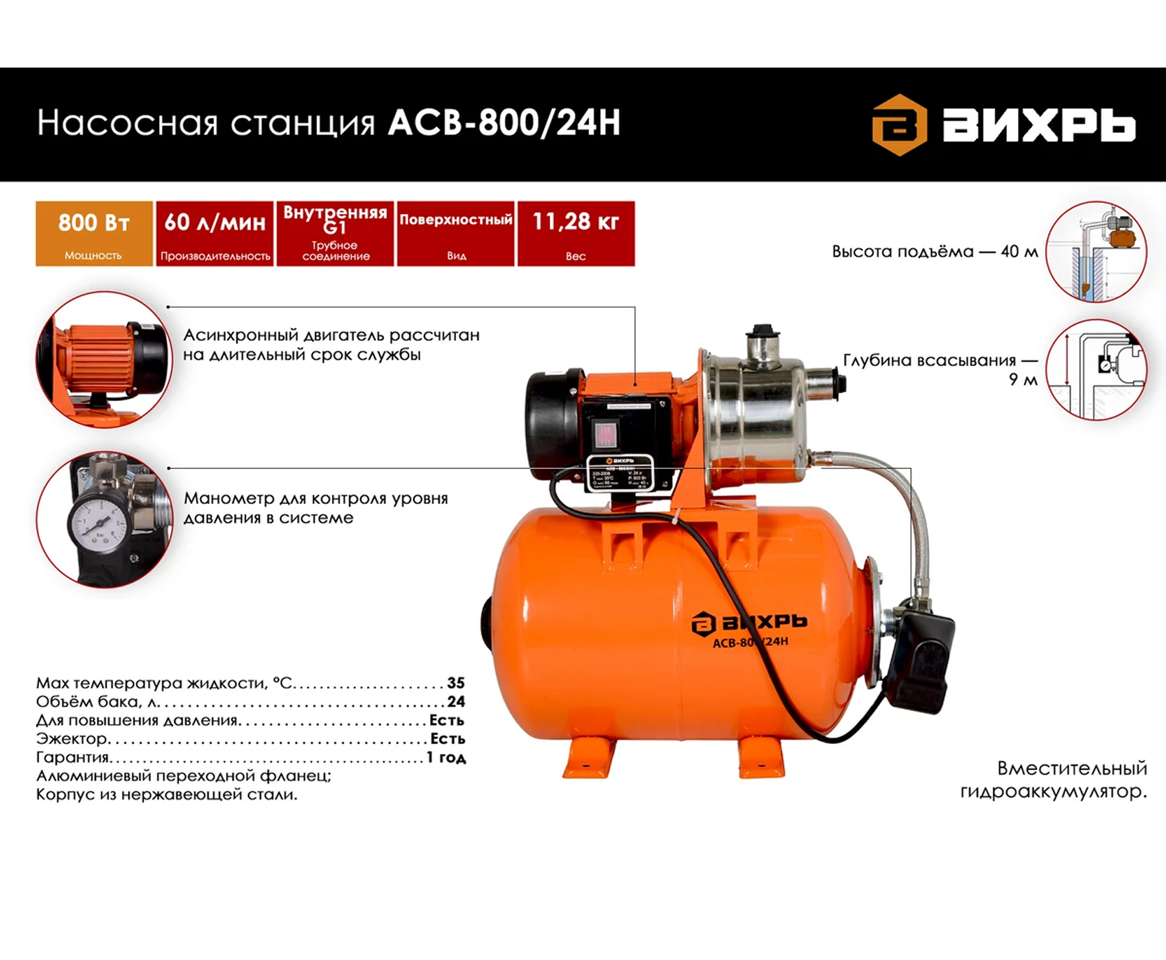 Автономная станция водоснабжения АСВ-800/24 Вихрь
