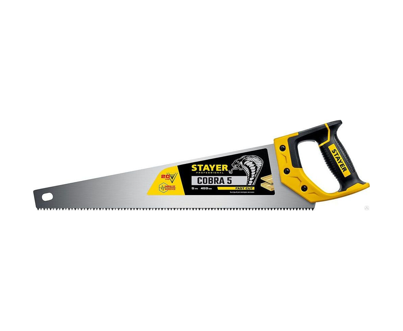 Ножовка STAYER "Cobra 5" по дер.TPI (5мм),450