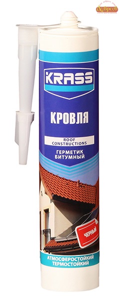 Герметик KRASS Битумный для крыш и кровли Черный 300 мл.